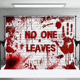 Beängstigend Horror Weiß NEIN Eins Blätter Halloween Hintergrund